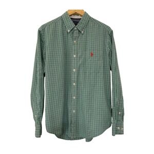 U.S. Polo Assn Men's Green Blue Plaid Button Down Size Large